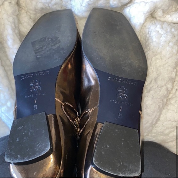Claudia Cuiti Bronze Metallic Leather Ankle Boot - Picture 7 of 9